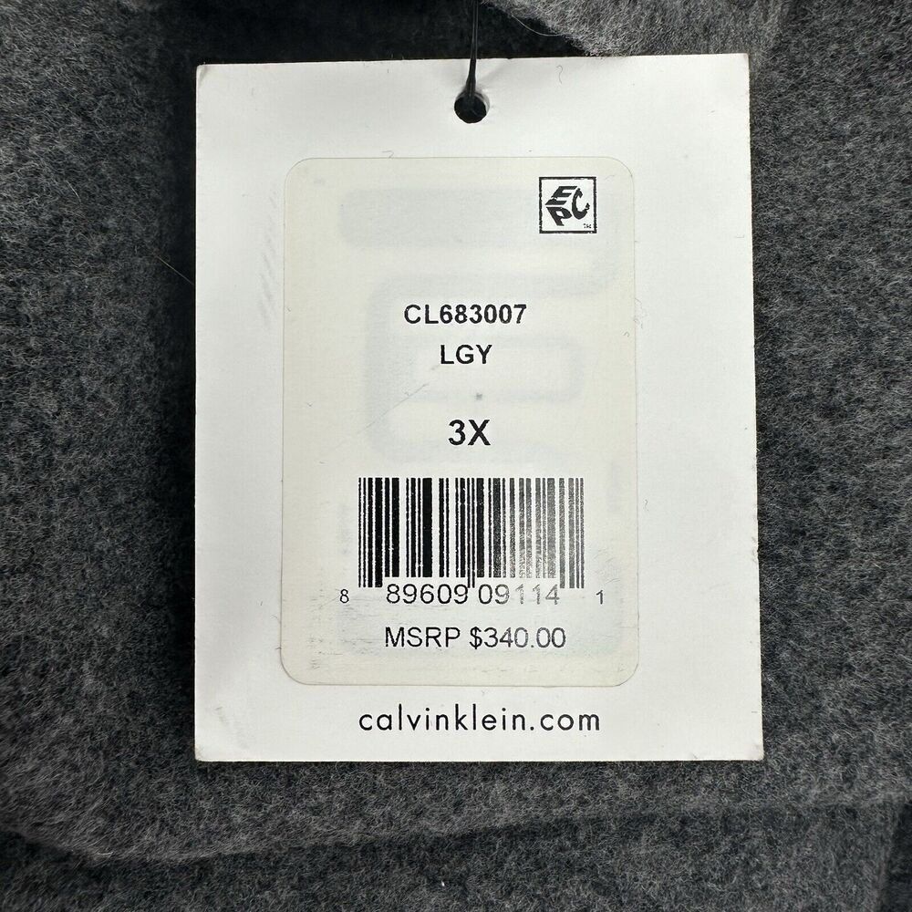 Calvin Klein Womens Coat 3X Gray Wool‎ Cashmere Blend Tailored Button Front $340 - Picture 12 of 12